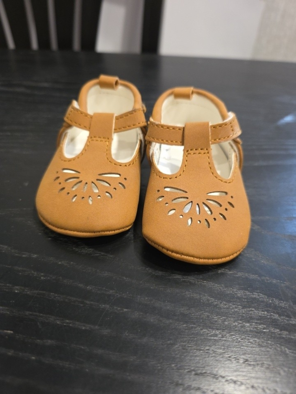 Classic T-Strap Kids Shoes in Tan